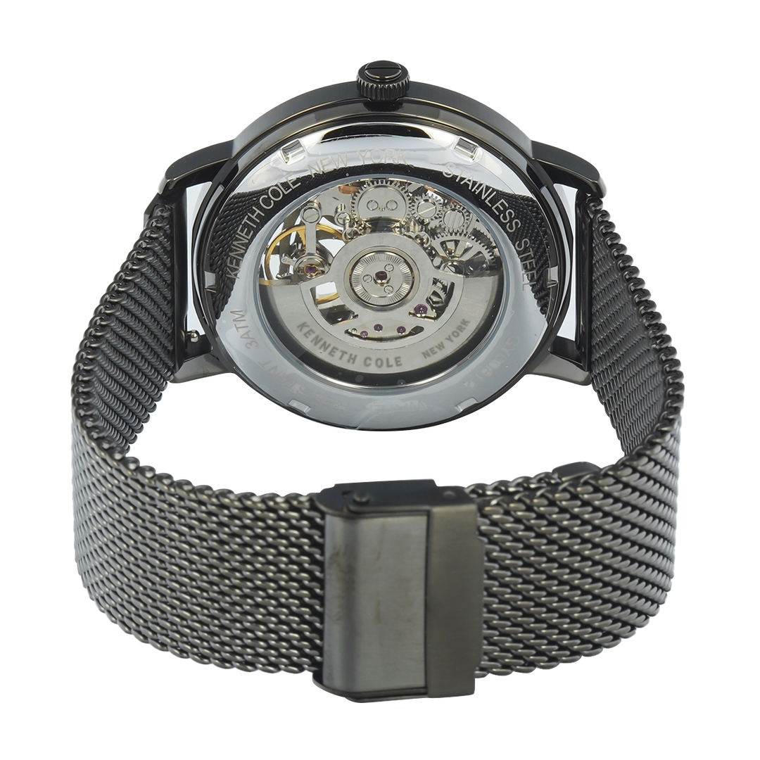 Jam Tangan Kenneth Cole Pacific KCWGY0081201 Men Automatic Black Dial Black Mesh Stainless Steel Strap