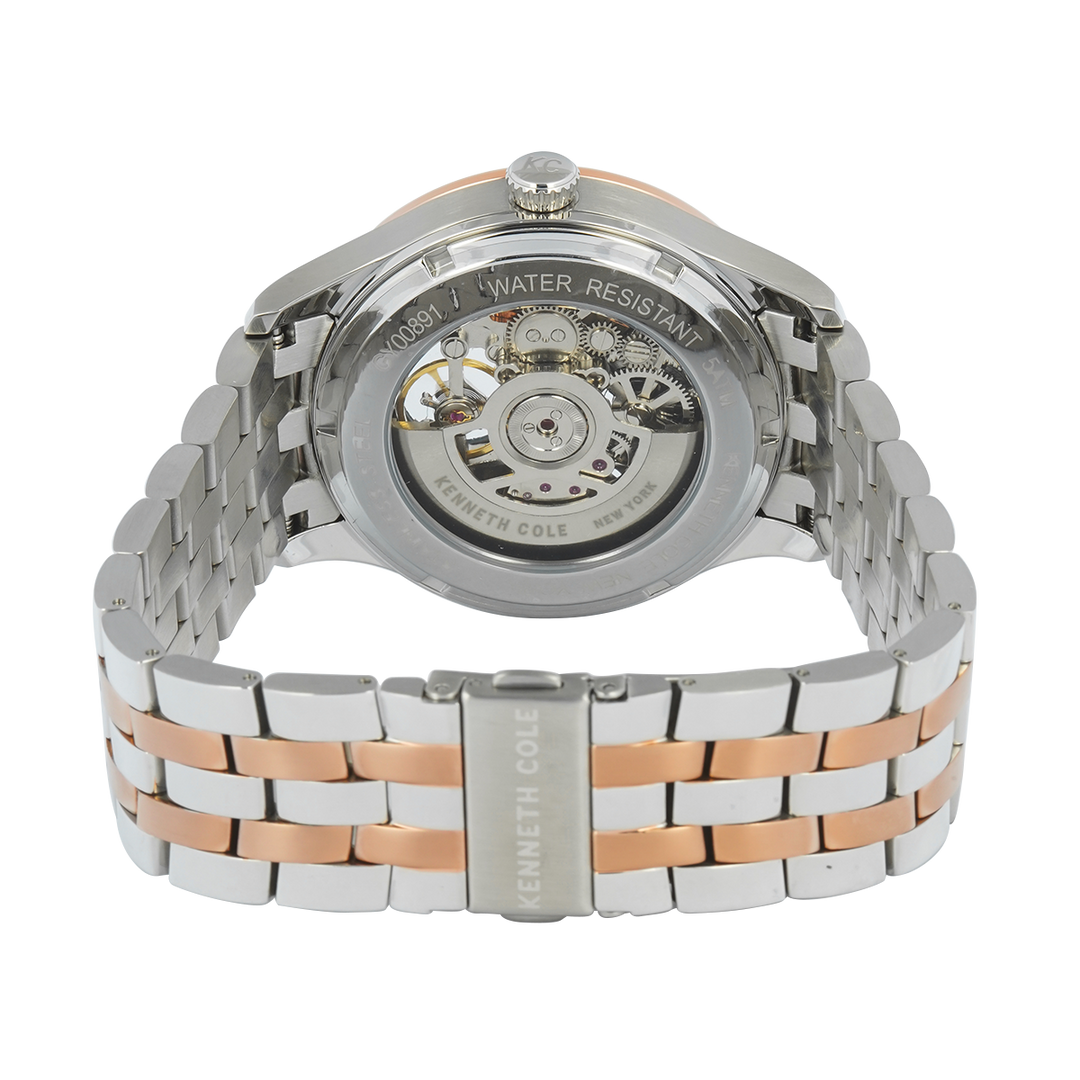 Jam Tangan Kenneth Cole Varick KCWGY0089103 Men Automatic Blue Dial Dual Tone Stainless Steel Strap