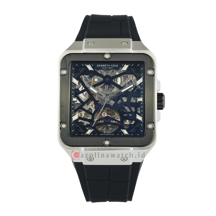 Jam Tangan Kenneth Cole KCWGZ0065401 Men Black Dial Black Silicone Strap