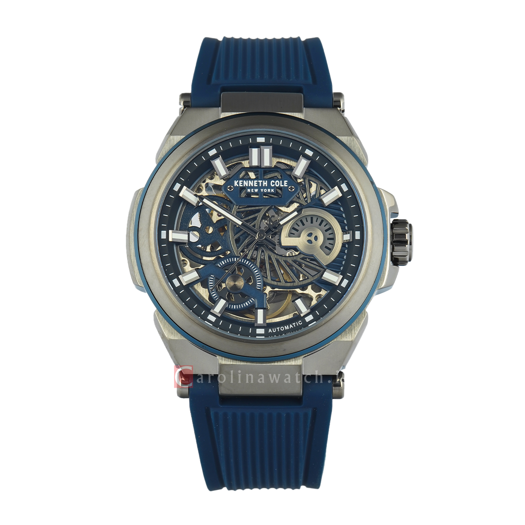 Jam Tangan Kenneth Cole KCWGZ0065601 Men Blue Dial Blue Silicone Strap