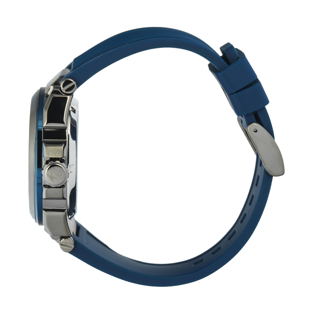 Jam Tangan Kenneth Cole KCWGZ0065601 Men Blue Dial Blue Silicone Strap