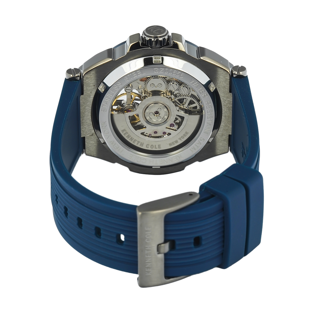 Jam Tangan Kenneth Cole KCWGZ0065601 Men Blue Dial Blue Silicone Strap