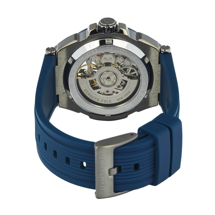 Jam Tangan Kenneth Cole KCWGZ0065601 Men Blue Dial Blue Silicone Strap