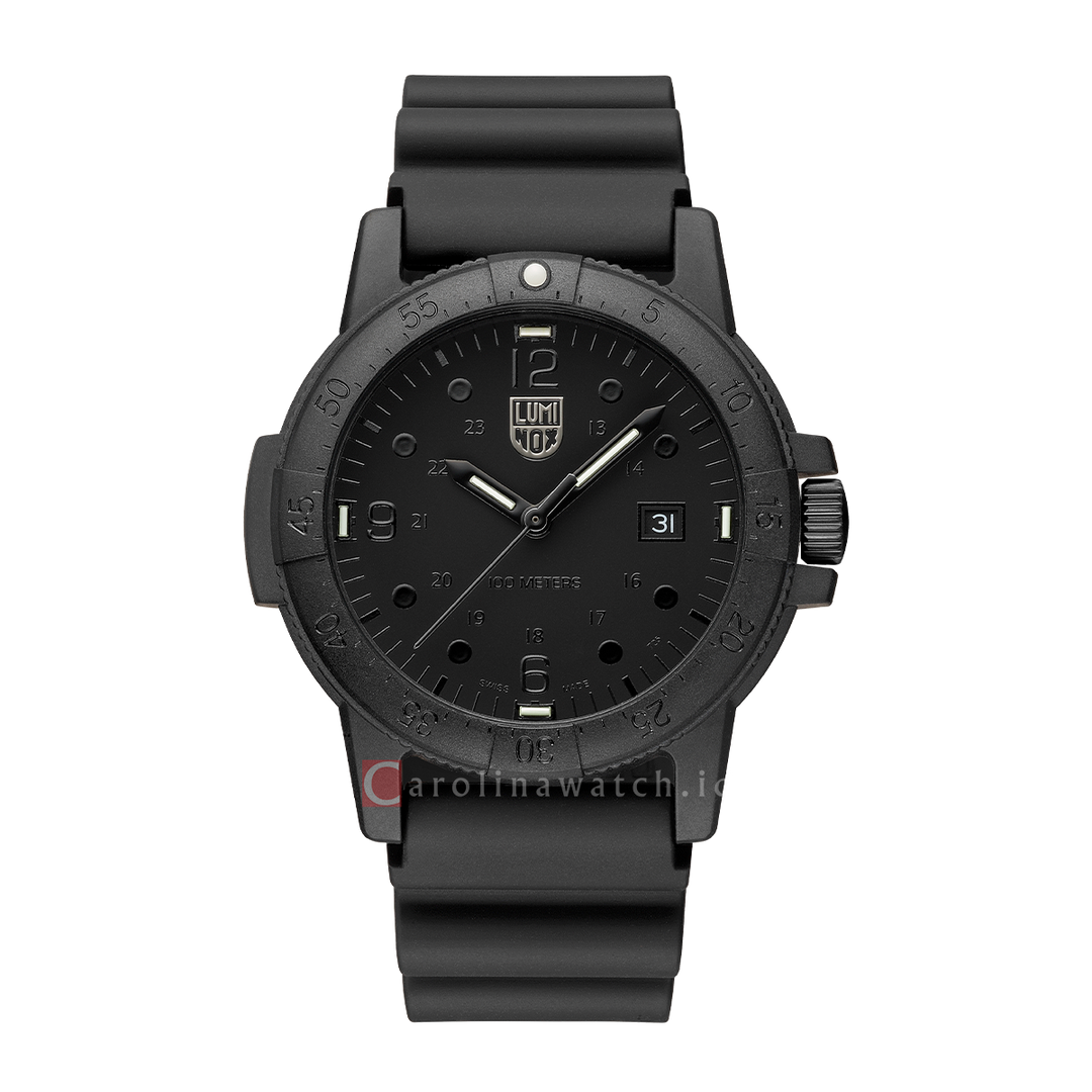 Jam Tangan LUMINOX Sea Bass Series L-2001.BO Men Black Dial Black Rubber Strap