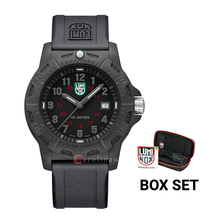 Jam Tangan LUMINOX Manta Ray CARBONOX™ L-2032 Men Black Dial Black Rubber Strap