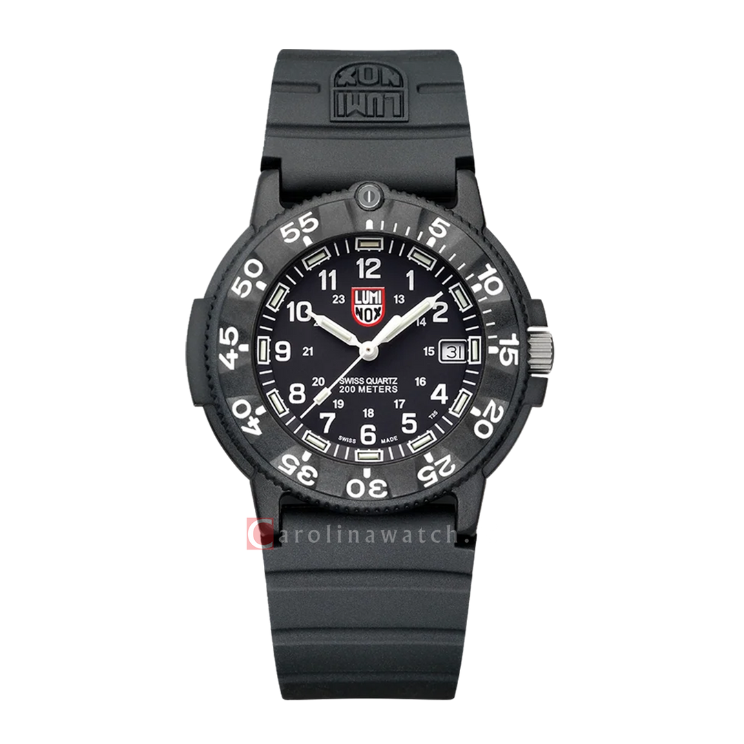 Jam Tangan LUMINOX Navy SEAL Original L-3001.F Men Black Dial Black Rubber Strap