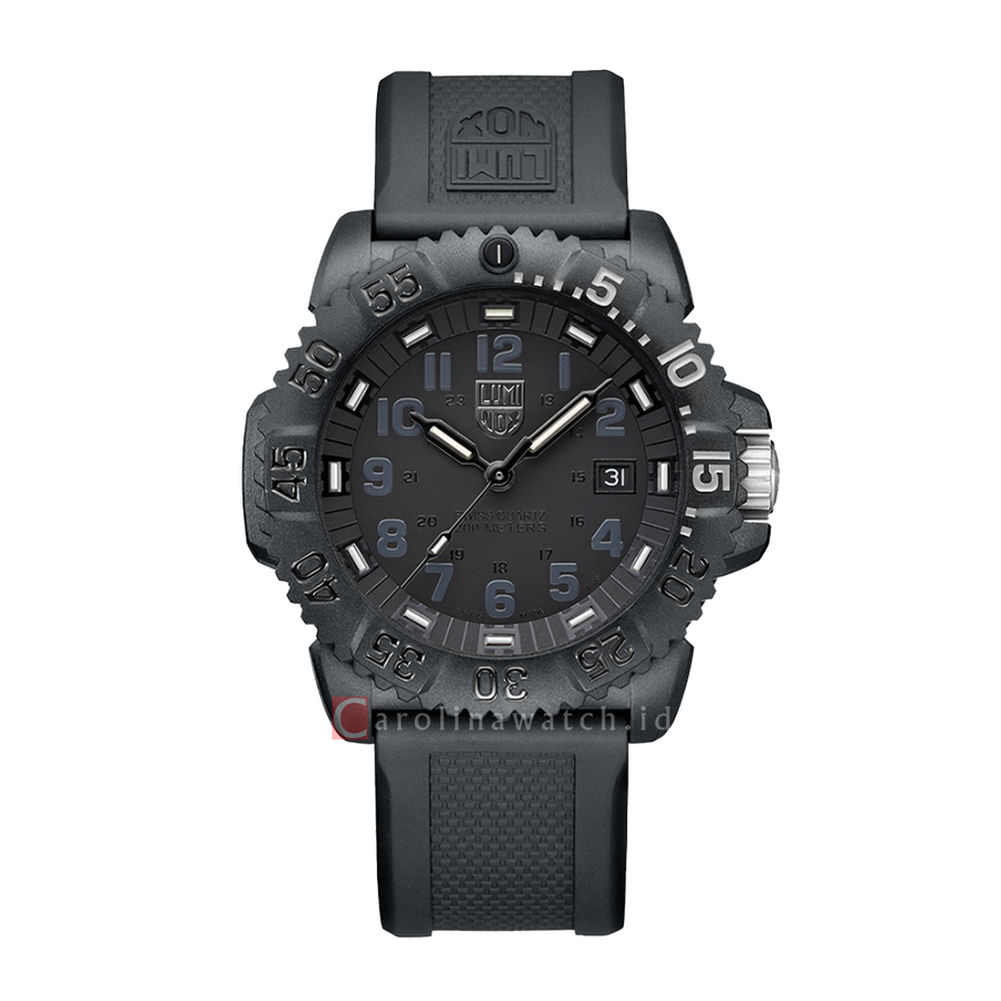 Jam Tangan LUMINOX Men Navy SEAL Military Dive Black Dial Rubber Strap