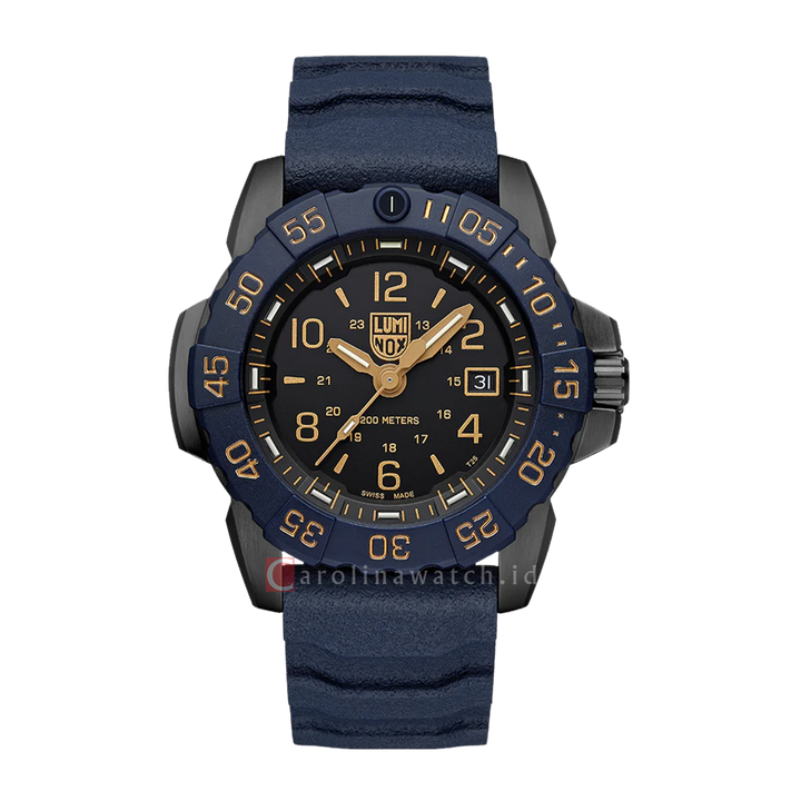 Jam Tangan LUMINOX Navy SEAL Foundation Back To The Blue L-3255.CB.NSF Men Black Dial Blue Navy Rubber Strap