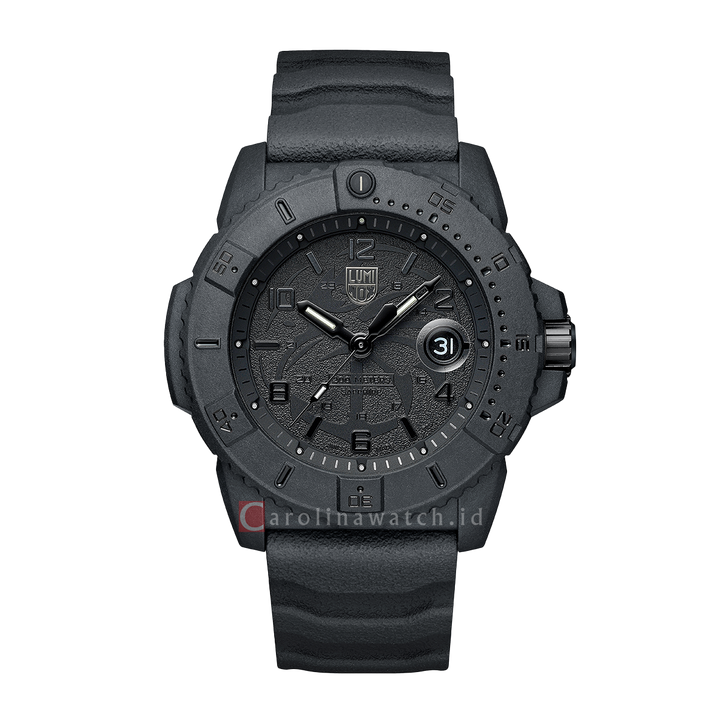 Jam Tangan LUMINOX Navy Seal Foundation L-3601.BO.NSF Men Black Dial Black Rubber Strap