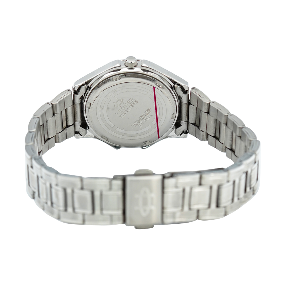 Jam Tangan Hegner L1619SSBA Women Black Dial Stainless Steel Strap