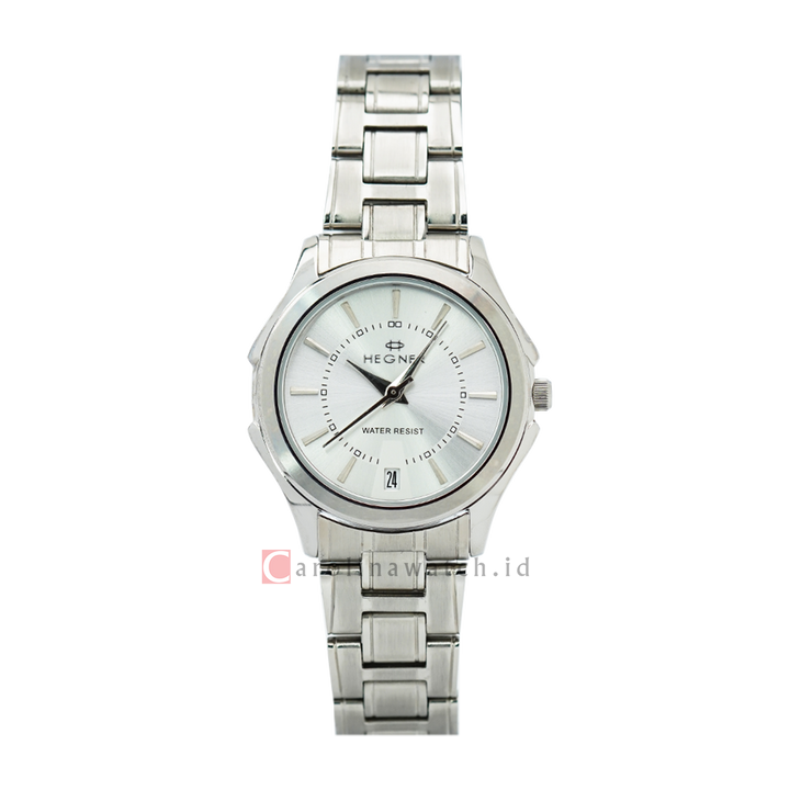 Jam Tangan Hegner L1619SSSL Women Silver Dial Stainless Steel Strap