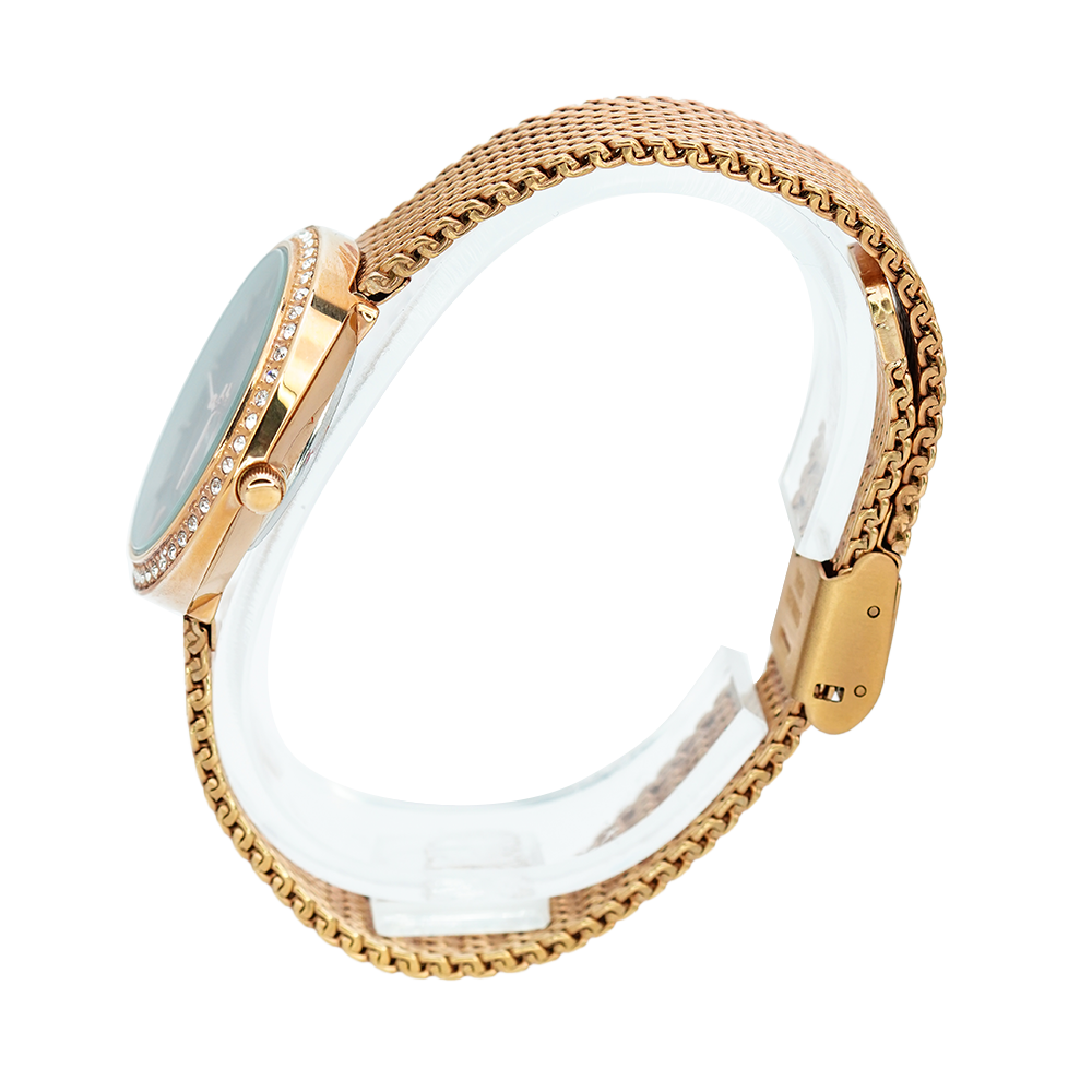Jam Tangan Hegner L1647-1RGBO Women Brown Dial Rose Gold Stainless Steel Strap