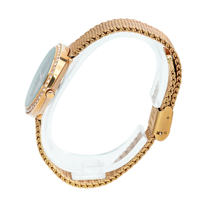 Jam Tangan Hegner L1647-1RGBO Women Brown Dial Rose Gold Stainless Steel Strap