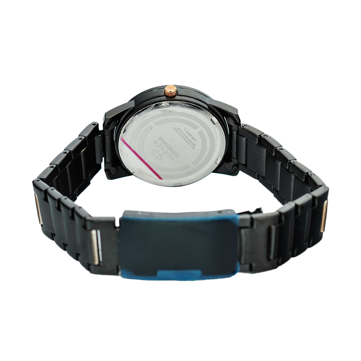 Jam Tangan Hegner L6601-1IPBARG Women Black Dial Black Stainless Steel Strap