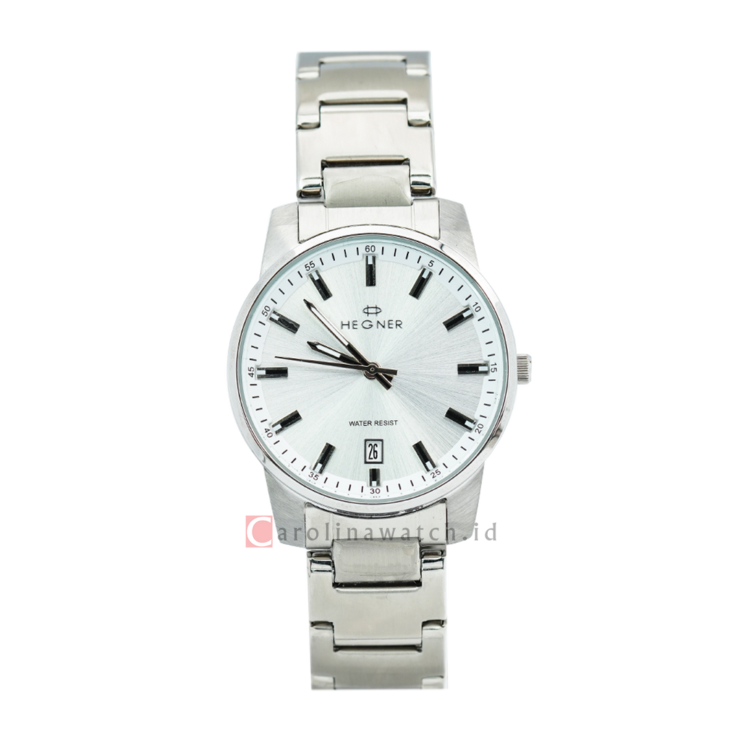 Jam Tangan Hegner L6601-1SSSL Women Silver Dial Stainless Steel Strap