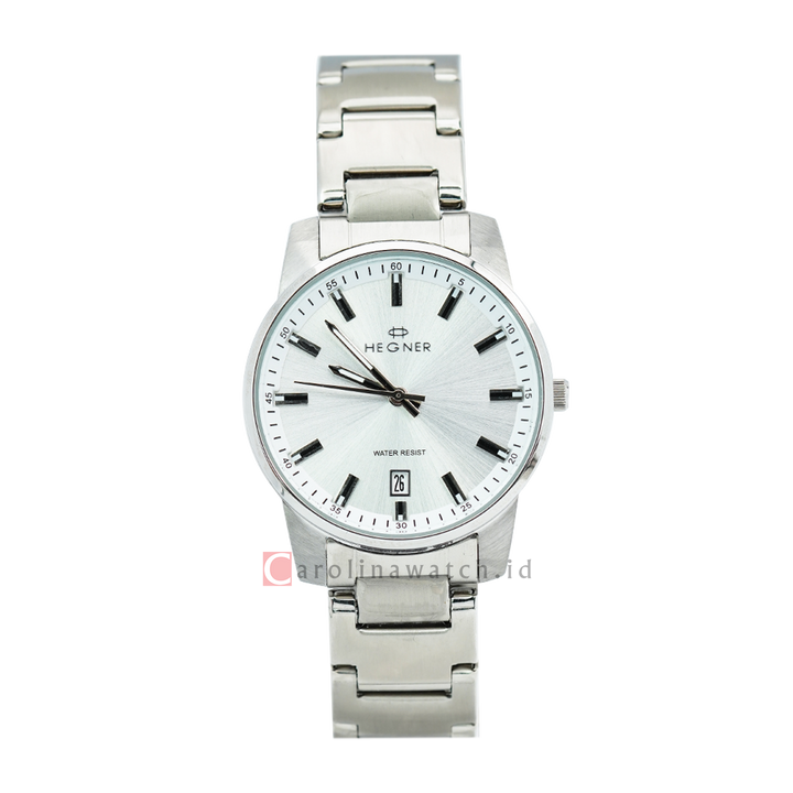 Jam Tangan Hegner L6601-1SSSL Women Silver Dial Stainless Steel Strap