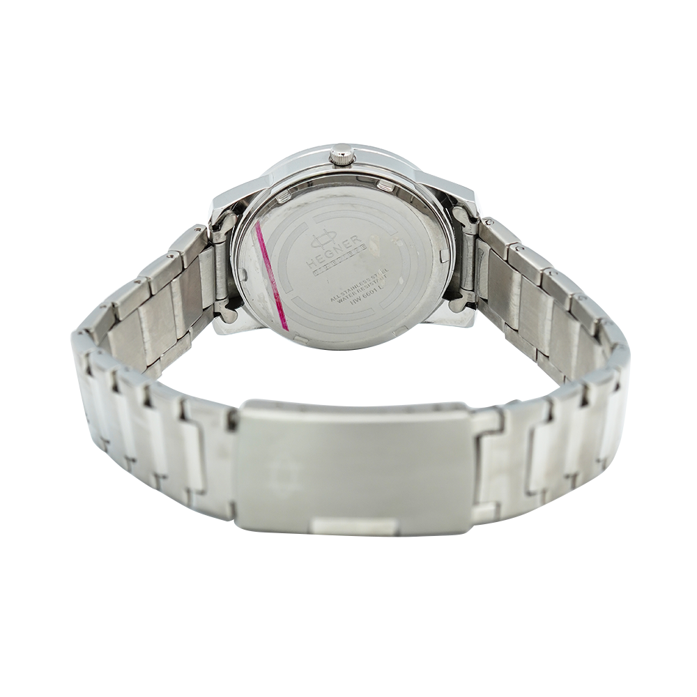 Jam Tangan Hegner L6601-1SSSL Women Silver Dial Stainless Steel Strap