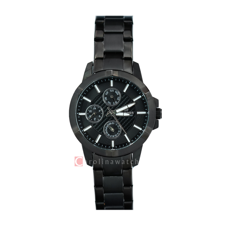 Jam Tangan Hegner L6602-5IPBA Women Black Dial Black Stainless Steel Strap