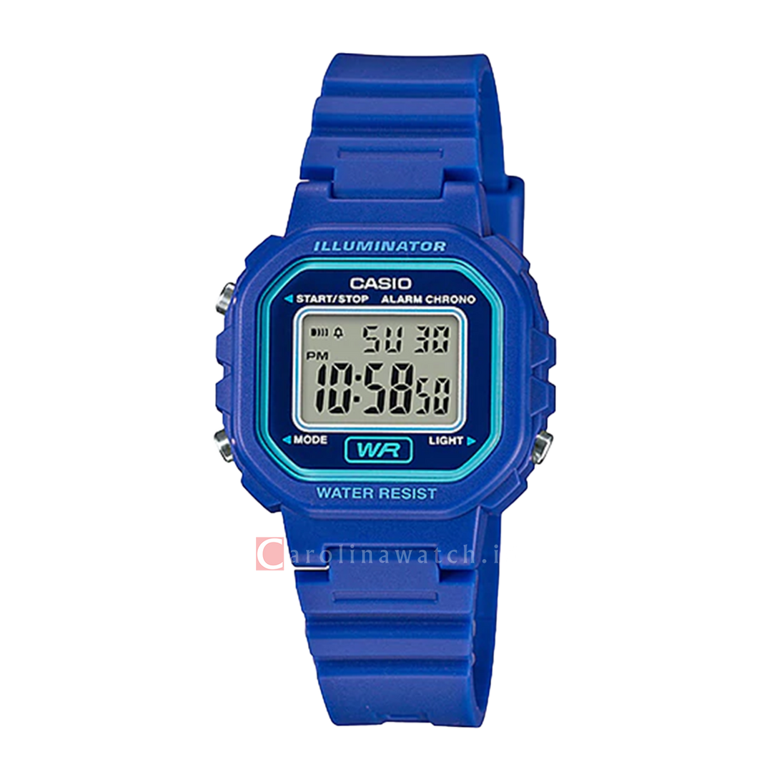 Jam Tangan Casio LA-20WH-2A Women Digital Dial Blue Resin Band