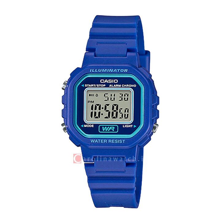 Jam Tangan Casio LA-20WH-2A Women Digital Dial Blue Resin Band