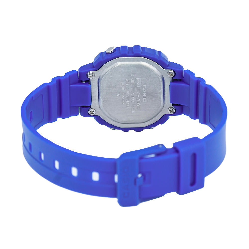 Jam Tangan Casio LA-20WH-2A Women Digital Dial Blue Resin Band