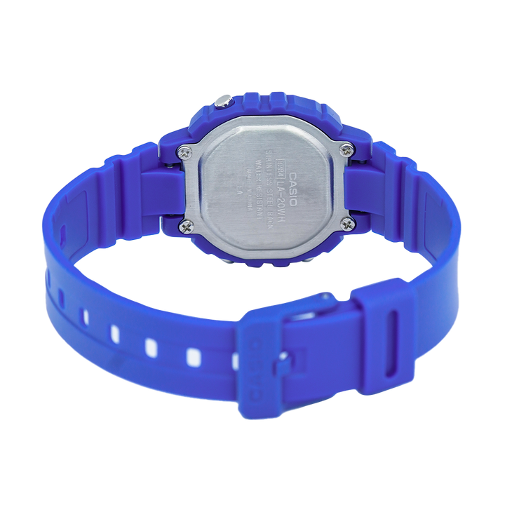 Jam Tangan Casio LA-20WH-2A Women Digital Dial Blue Resin Band