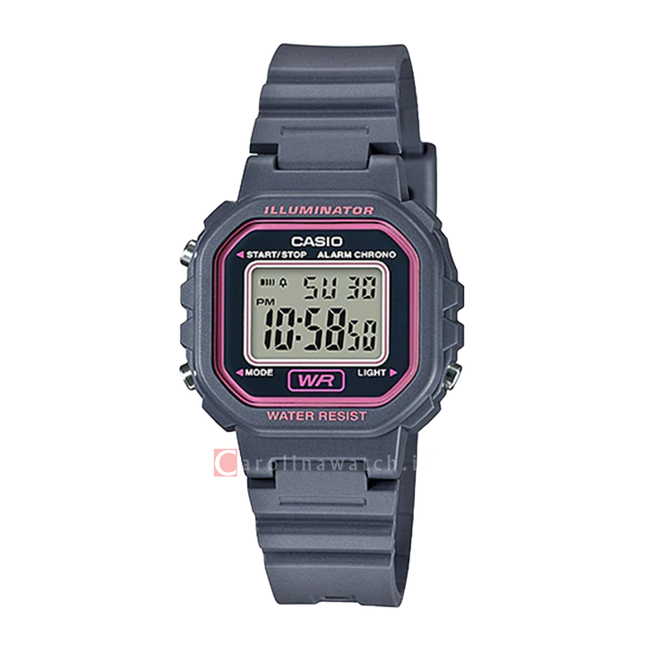 Jam Tangan Casio General LA-20WH-8A Women Digital Dial Grey Resin Band