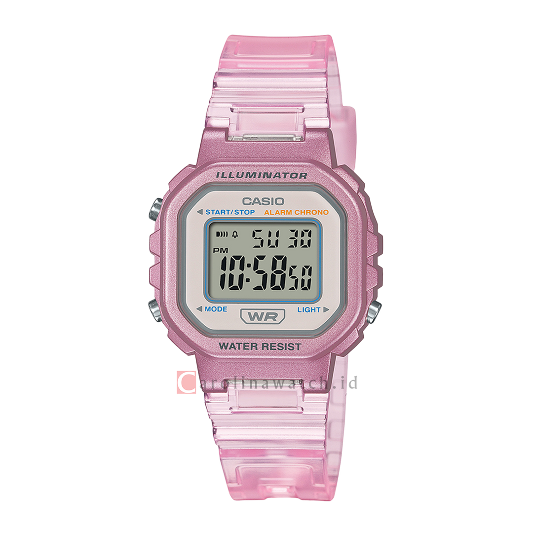 Jam Tangan Casio POP LA-20WHS-4A Women Digital Dial Pink Transparent Resin Band