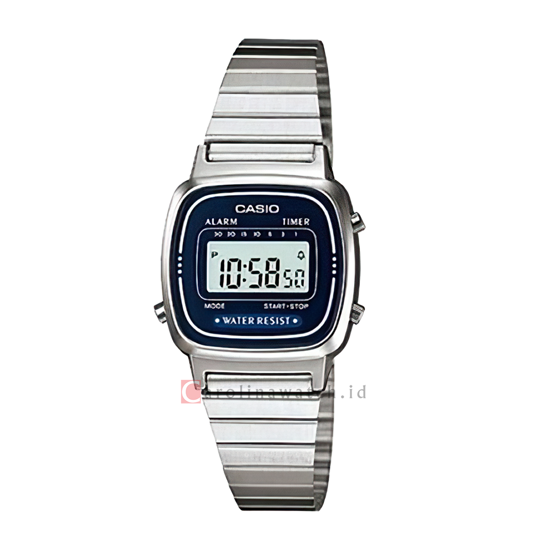 Jam Tangan Casio Vintage LA670WA-2D Women Digital Dial Stainless Steel Band