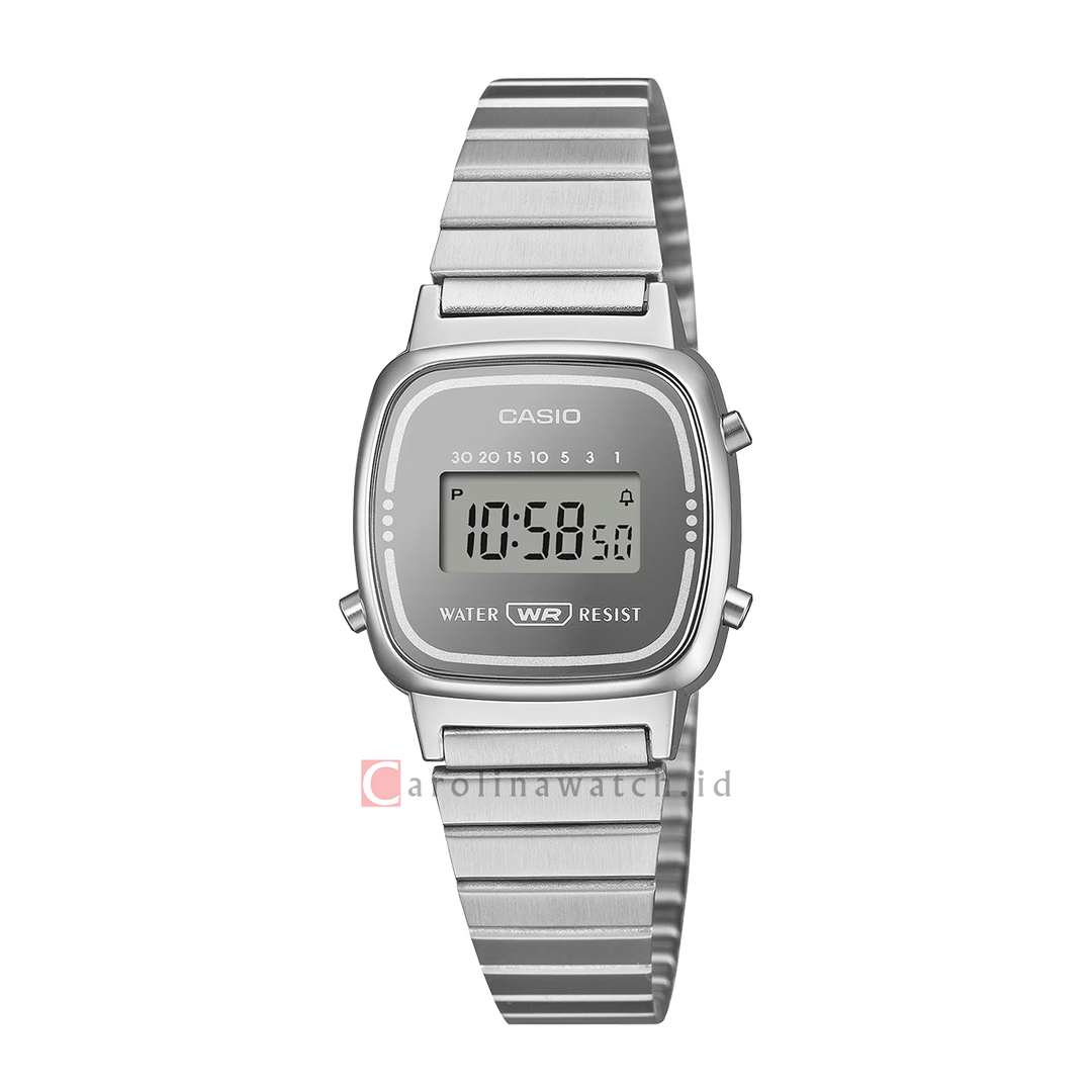 Jam Tangan Casio Vintage LA670WES-7A Women Digital Dial Stainless Steel Band