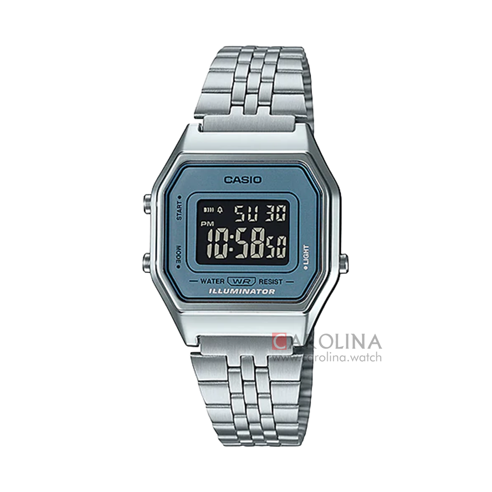 Jam Tangan Casio General LA680WA-2B Women Classic at Glance Digital Dial Stainless Steel Band