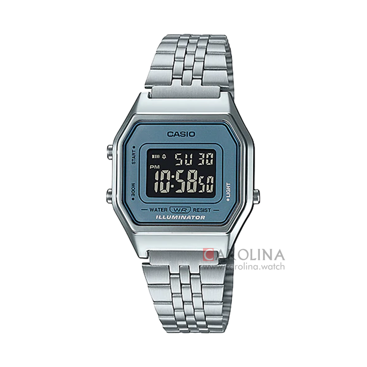 Jam Tangan Casio General LA680WA-2B Women Classic at Glance Digital Dial Stainless Steel Band