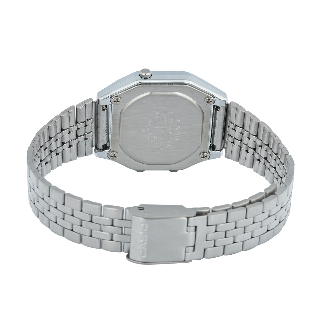 Jam Tangan Casio General LA680WA-7D Women Digital Dial Stainless Steel Band
