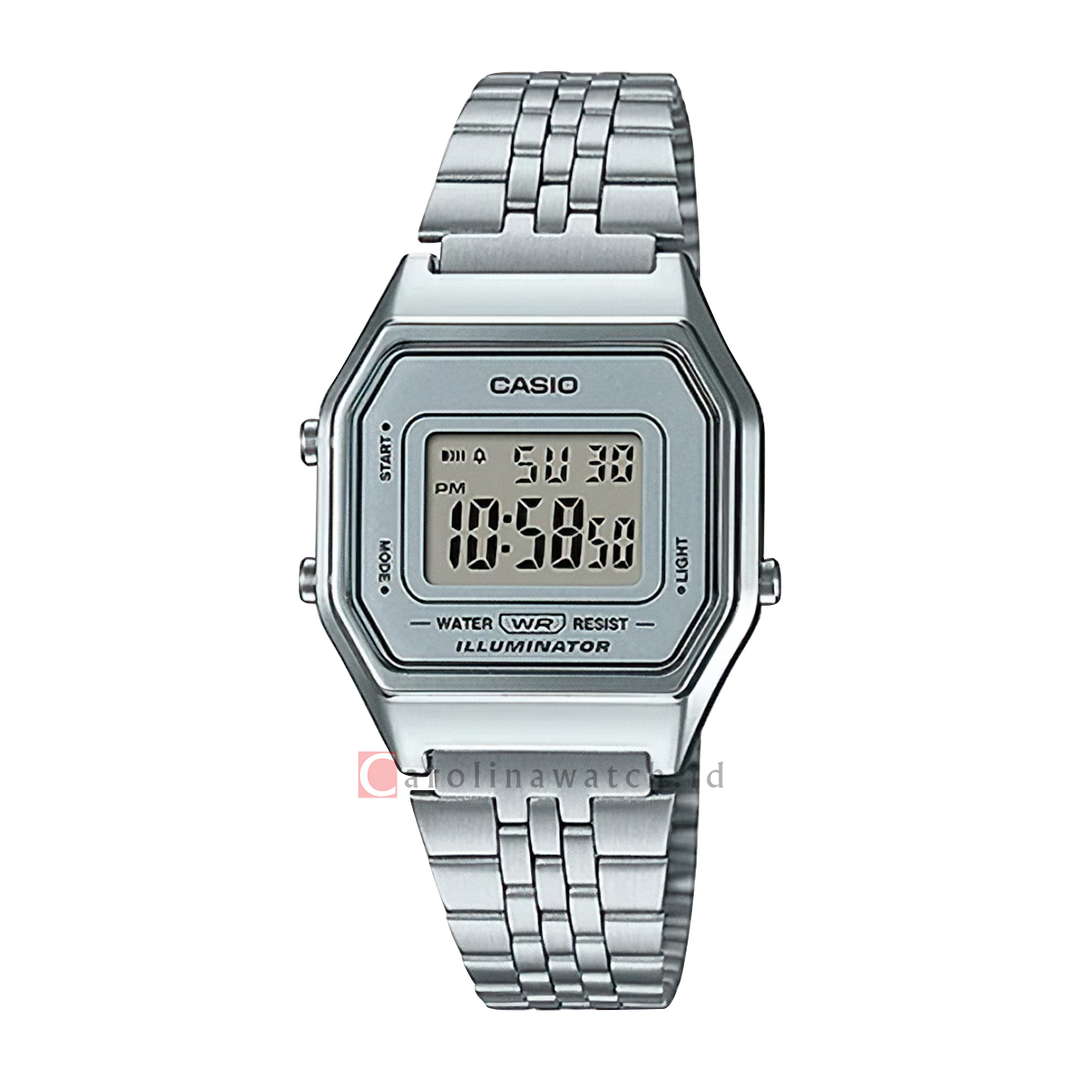 Jam Tangan Casio General LA680WA-7D Women Digital Dial Stainless Steel Band