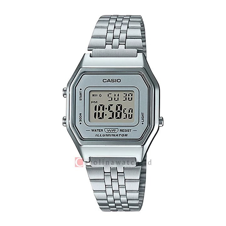 Jam Tangan Casio General LA680WA-7D Women Digital Dial Stainless Steel Band