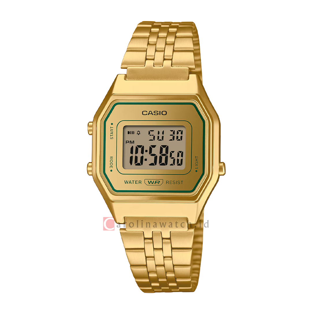 Jam Tangan Casio General LA680WEGV-9A Women Digital Dial Gold Stainless Steel Strap