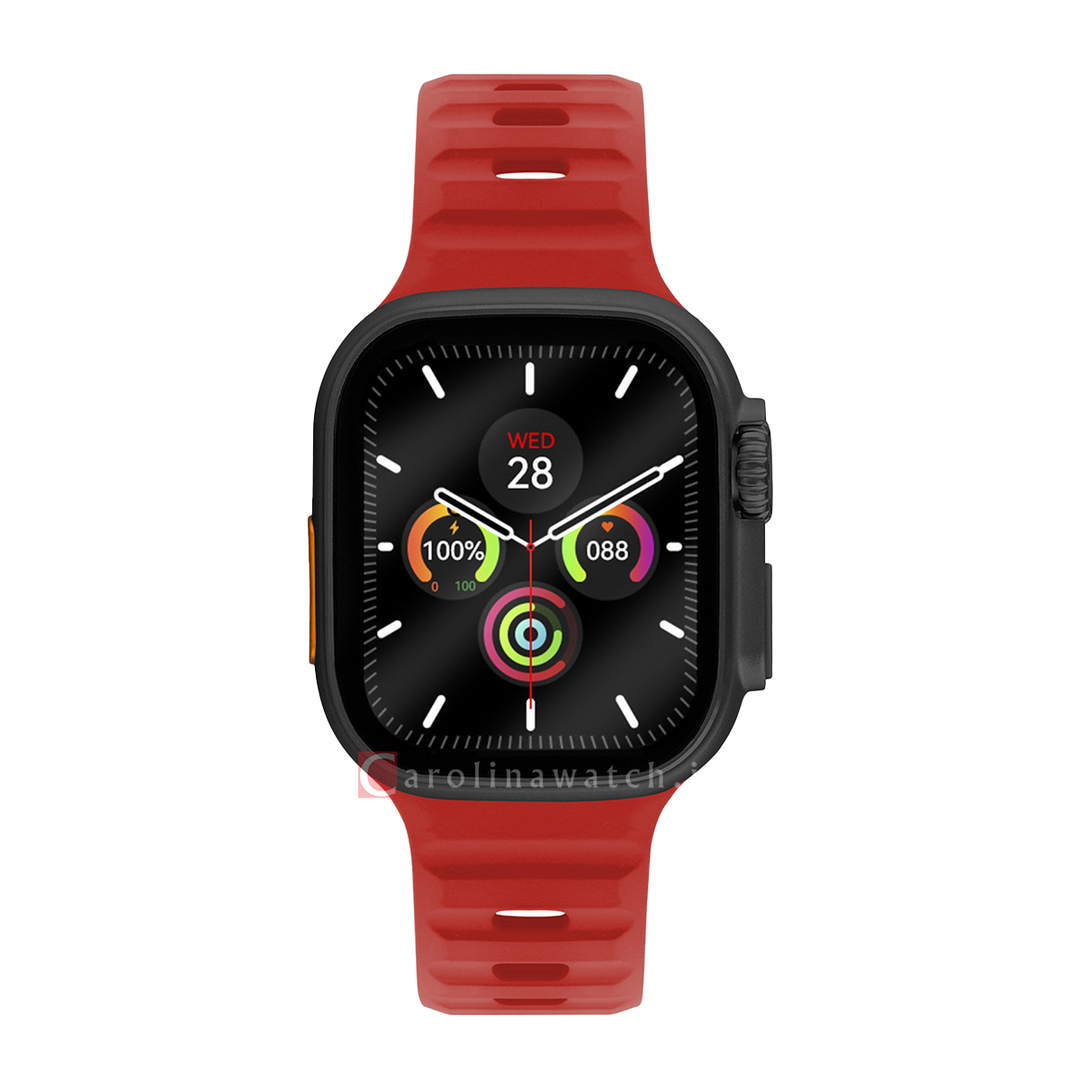 Jam Tangan LEE COOPER Smartwatch LC.SM.3.05 Unisex Digital Dial Red Rubber Strap
