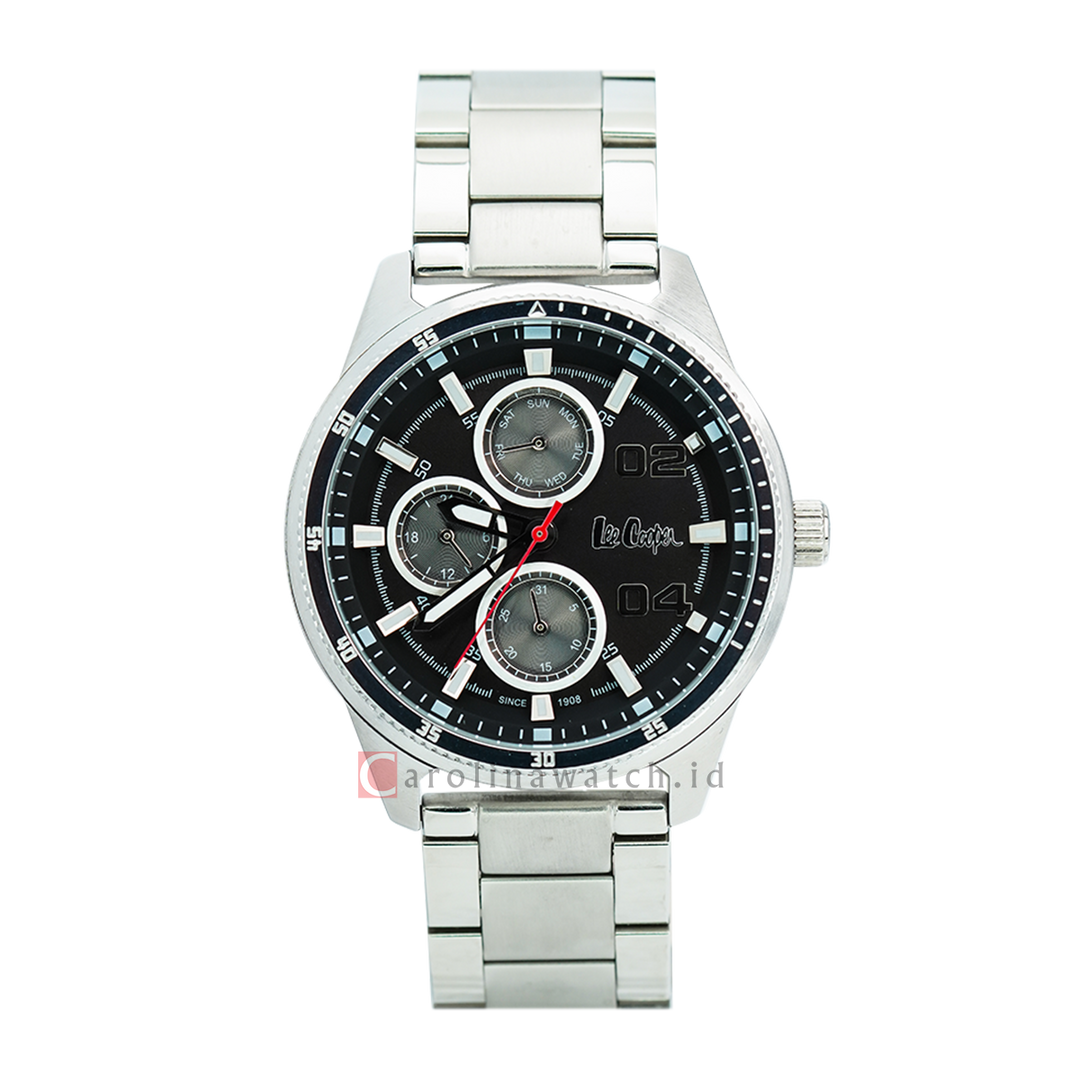 Jam Tangan LEE COOPER LC06593.350 Men Black Dial Stainless Steel Strap