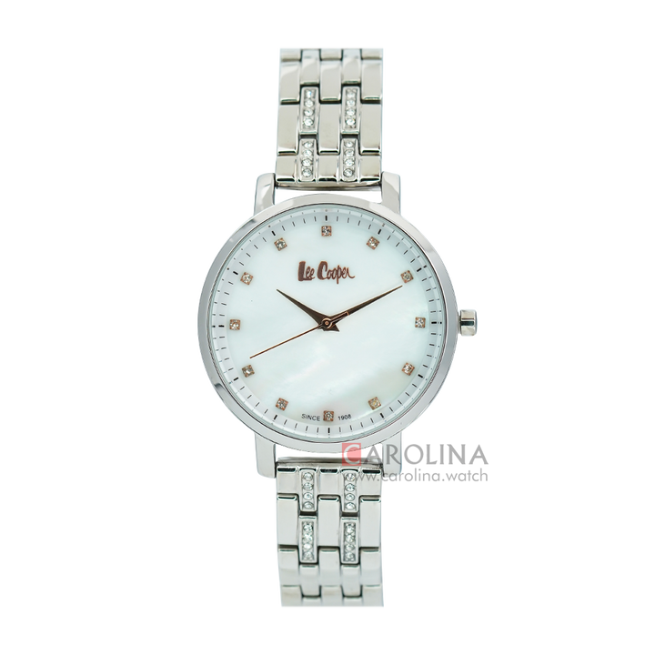 Jam Tangan LEE COOPER LC06627.320 Women White Dial Silver Stainless Steel Strap