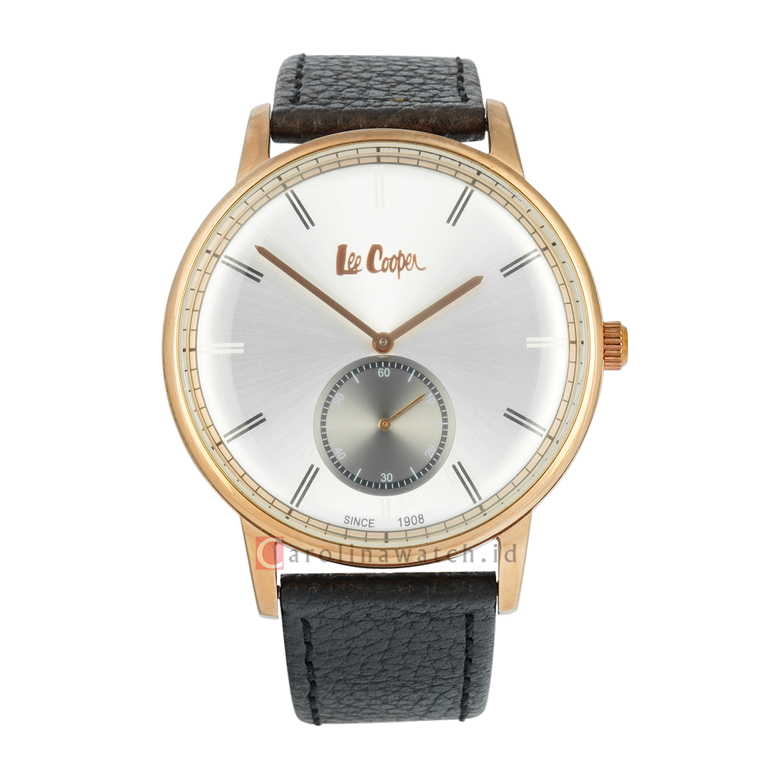 Jam Tangan LEE COOPER LC06673.431 Men White Dial Black Leather Strap