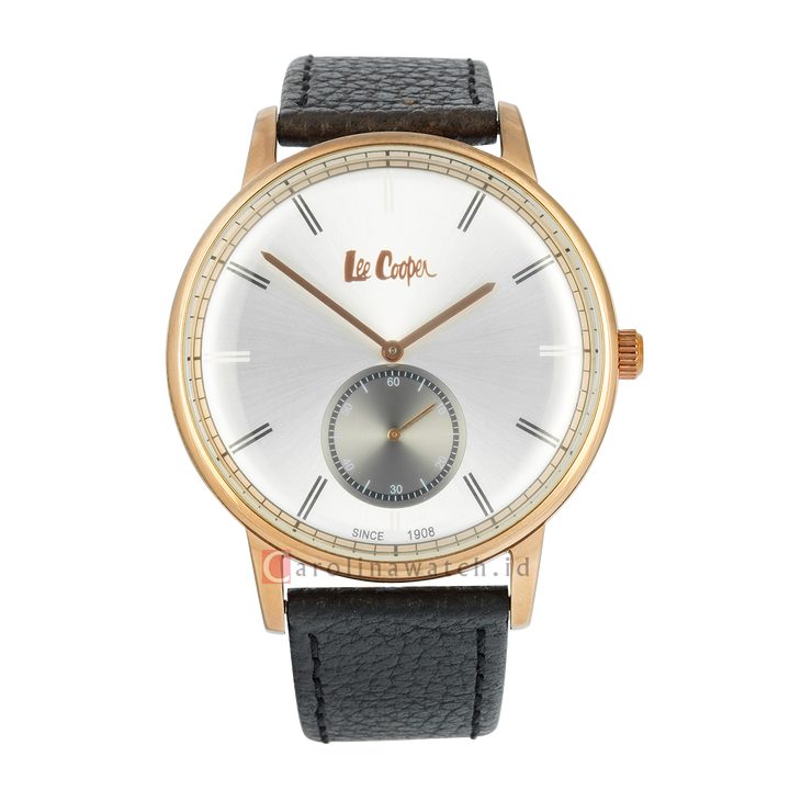 Jam Tangan LEE COOPER LC06673.431 Men White Dial Black Leather Strap