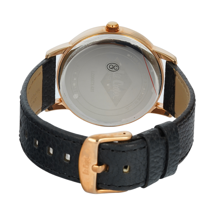 Jam Tangan LEE COOPER LC06673.431 Men White Dial Black Leather Strap