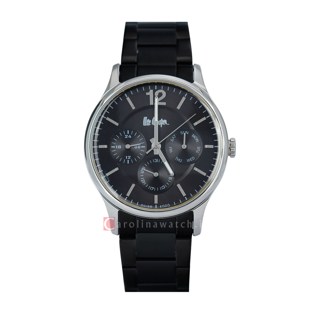 Jam Tangan LEE COOPER LC06798.360 Men Black Dial Stainless Steel Strap