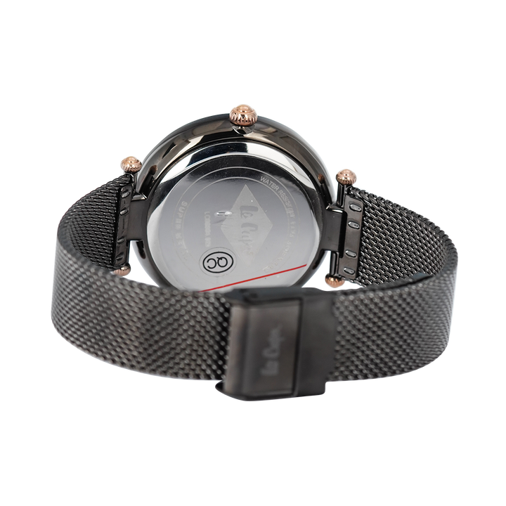 Jam Tangan LEE COOPER LC06864.060 Women Black Dial Black Stainless Steel Strap