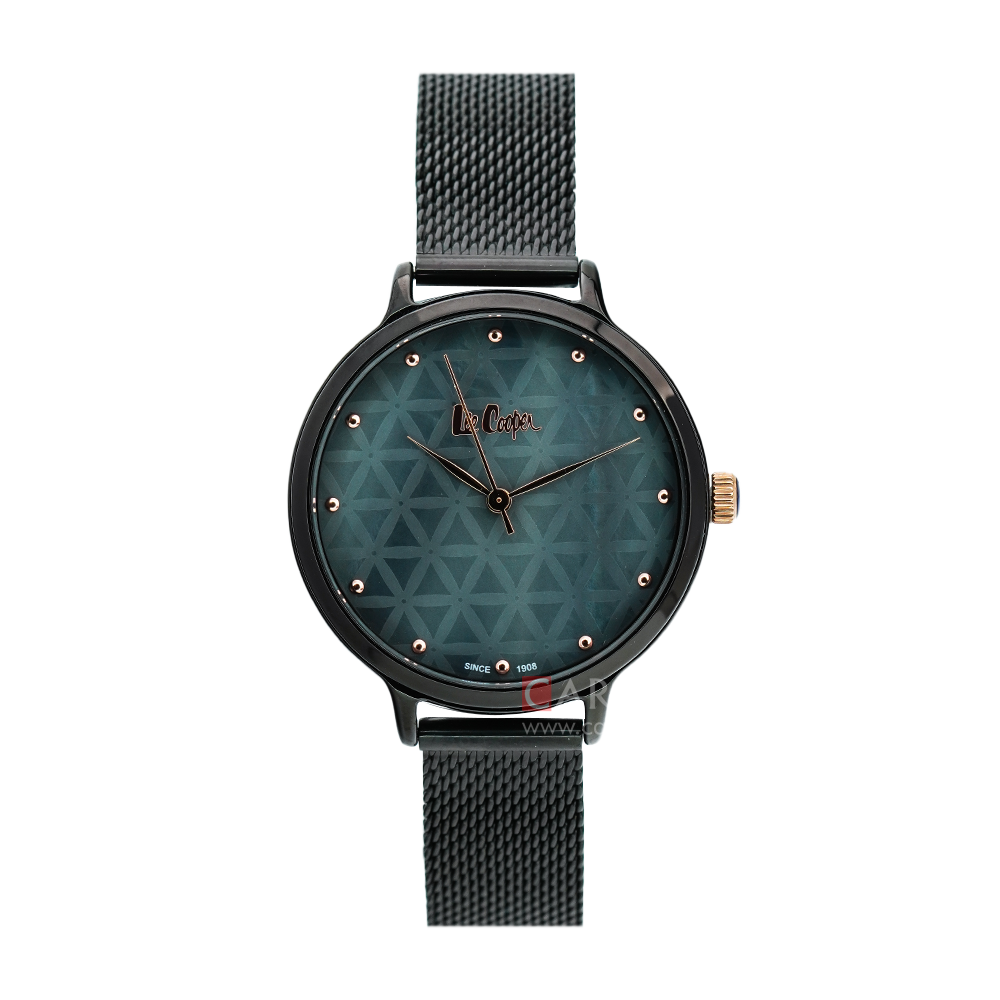 Jam Tangan LEE COOPER LC06867.660 Women Green Dial Black Stainless Strap