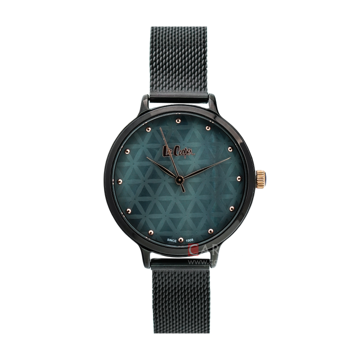 Jam Tangan LEE COOPER LC06867.660 Women Green Dial Black Stainless Strap