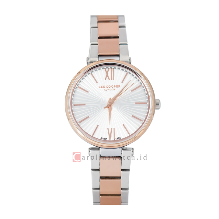 Jam Tangan LEE COOPER LC07025.530 Women White Dial Dual Tone Stainless Steel Strap