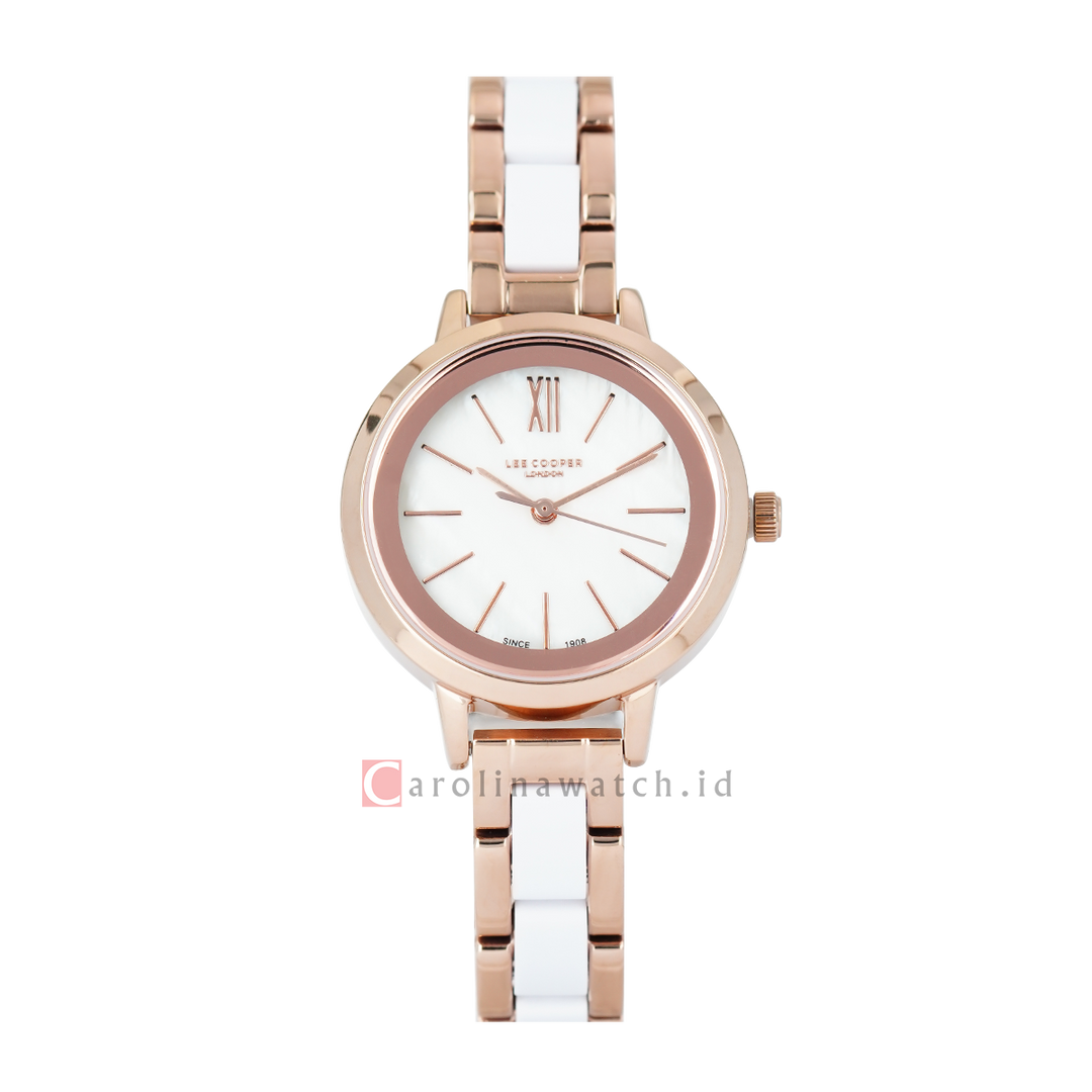 Jam Tangan LEE COOPER LC07395.420 Women White Dial Rose Gold Stainless Steel Strap