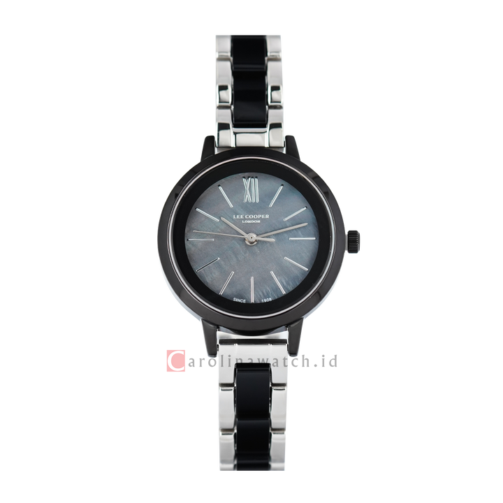 Jam Tangan LEE COOPER LC07395.650 Women Black Dial Dual Tone Stainless Steel Strap