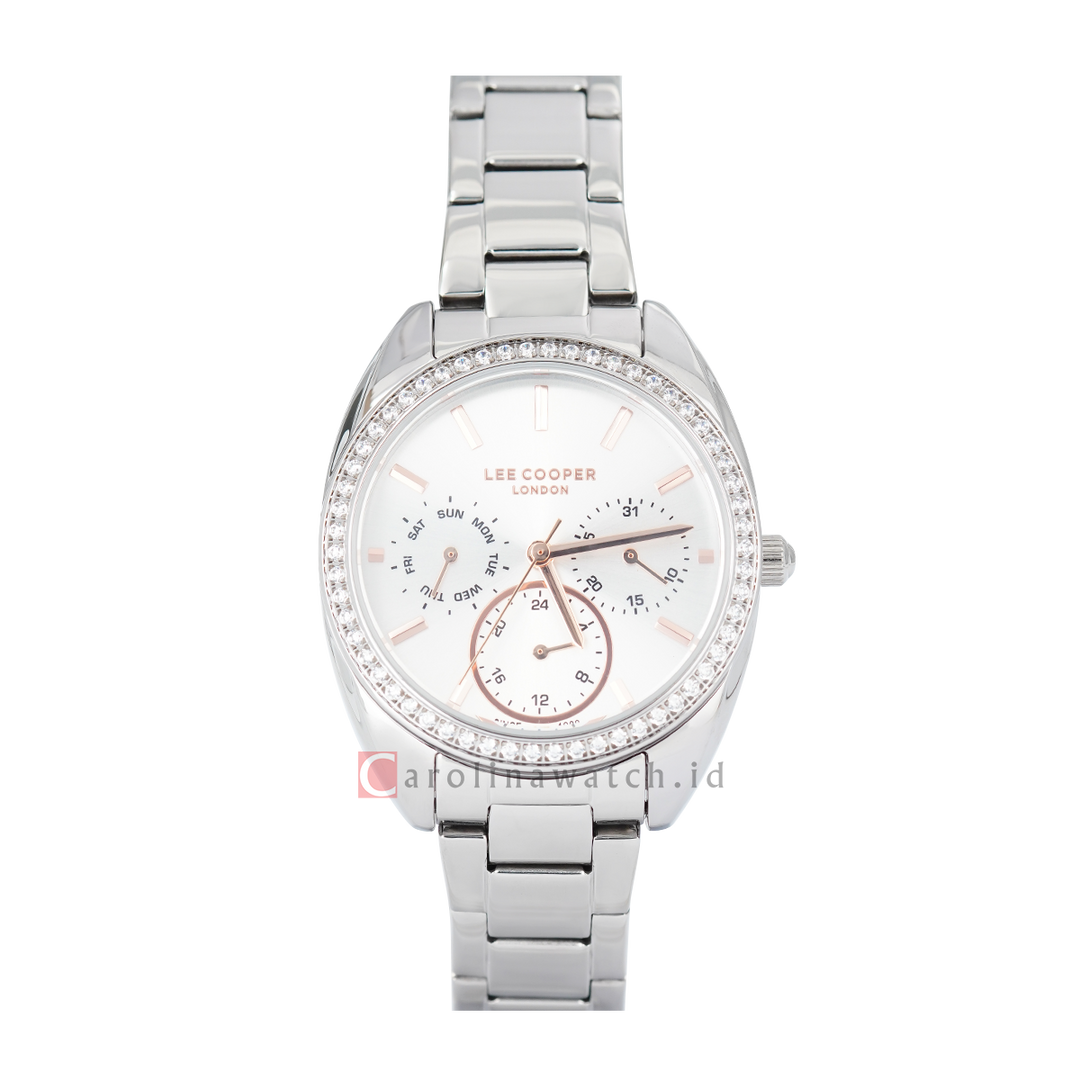 Jam Tangan LEE COOPER LC07408.330 Women White Dial Silver Stainless Steel Strap
